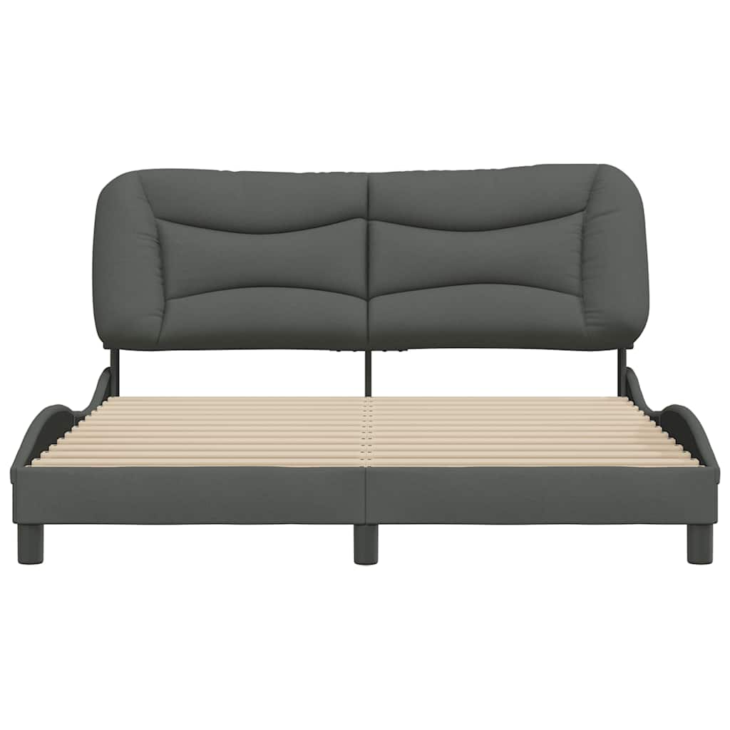 Bettgestell ohne Matratze "Hvar" Dunkelgrau 160x200 cm Stoff