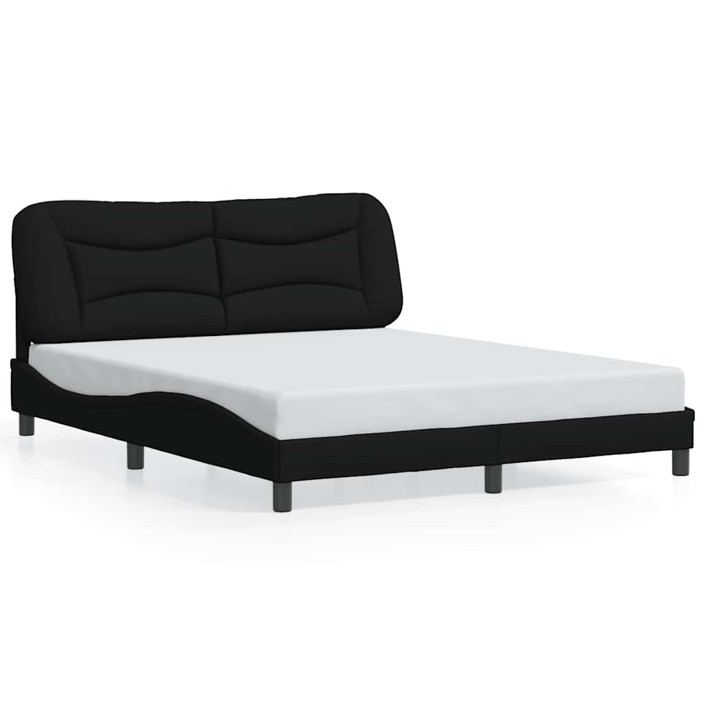 Bettgestell ohne Matratze "Hvar" Schwarz 160x200 cm Stoff
