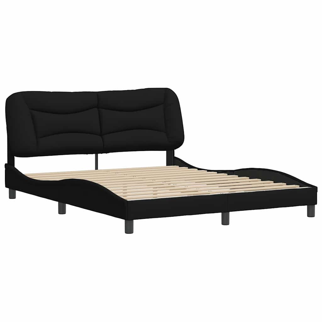 Bettgestell ohne Matratze "Hvar" Schwarz 160x200 cm Stoff