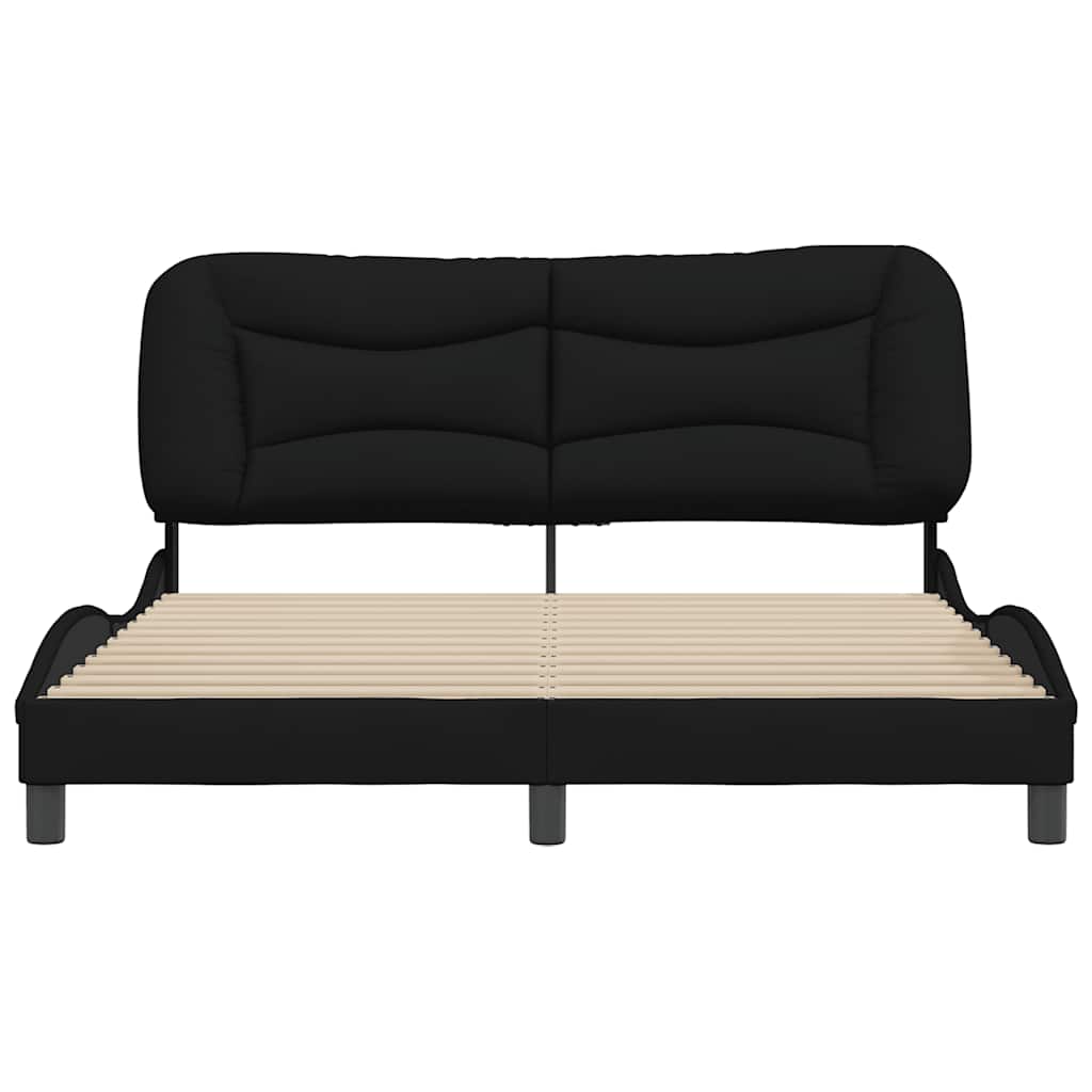 Bettgestell ohne Matratze "Hvar" Schwarz 160x200 cm Stoff