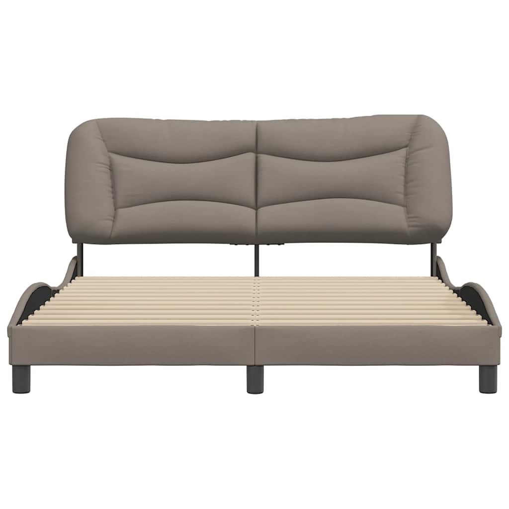 Bettgestell ohne Matratze "Hvar" Taupe 160x200 cm Stoff