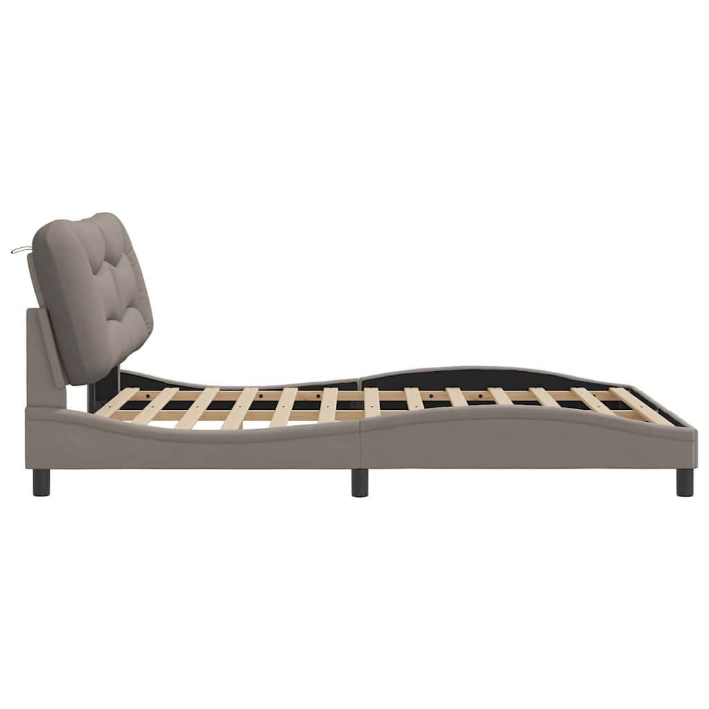 Bettgestell ohne Matratze "Hvar" Taupe 160x200 cm Stoff