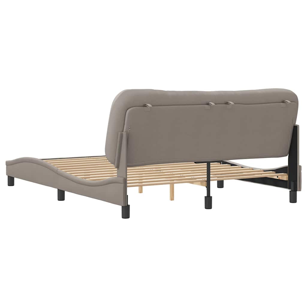 Bettgestell ohne Matratze "Hvar" Taupe 160x200 cm Stoff