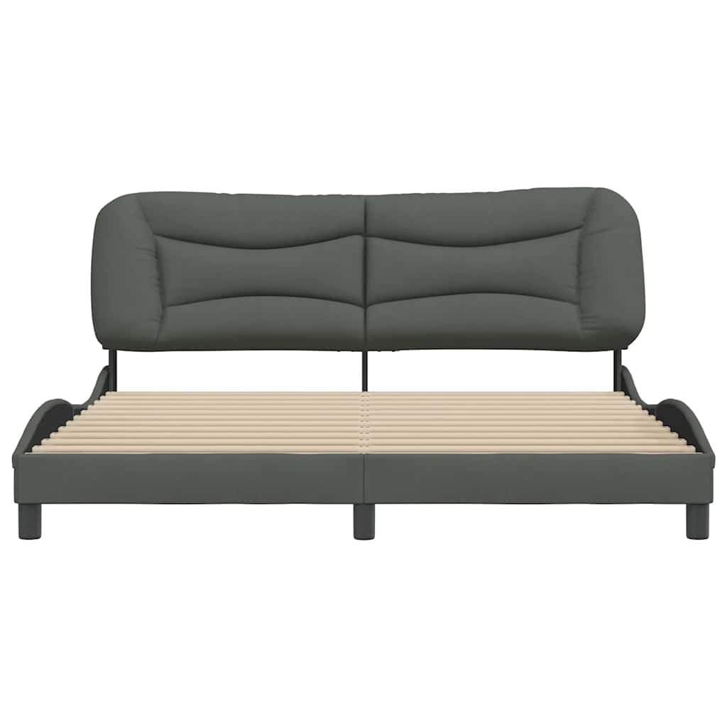 Bettgestell ohne Matratze "Hvar" Dunkelgrau 180x200 cm Stoff