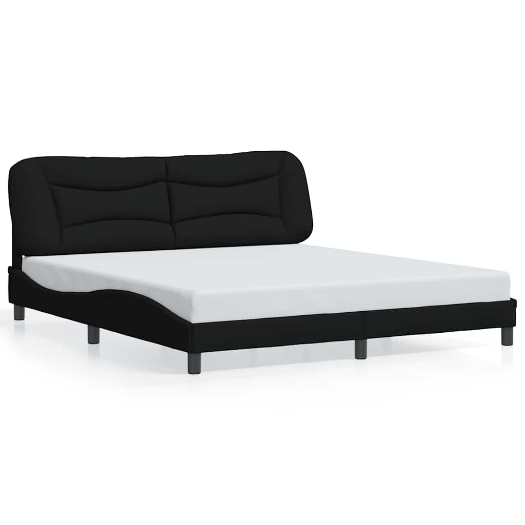 Bettgestell ohne Matratze "Hvar" Schwarz 180x200 cm Stoff