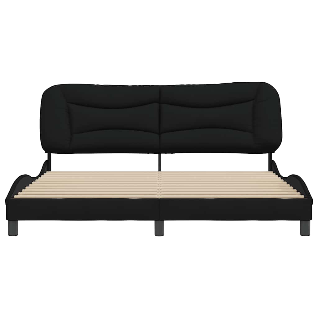 Bettgestell ohne Matratze "Hvar" Schwarz 180x200 cm Stoff