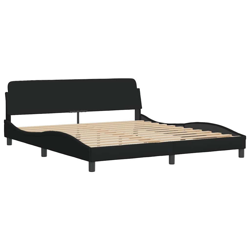 Bettgestell ohne Matratze "Hvar" Schwarz 180x200 cm Stoff