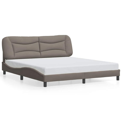 Bettgestell ohne Matratze "Hvar" Taupe 180x200 cm Stoff