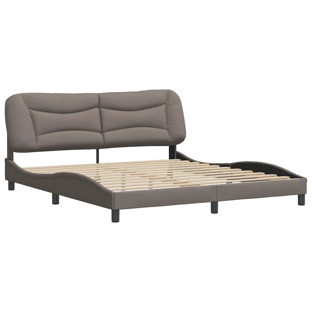 Bettgestell ohne Matratze "Hvar" Taupe 180x200 cm Stoff
