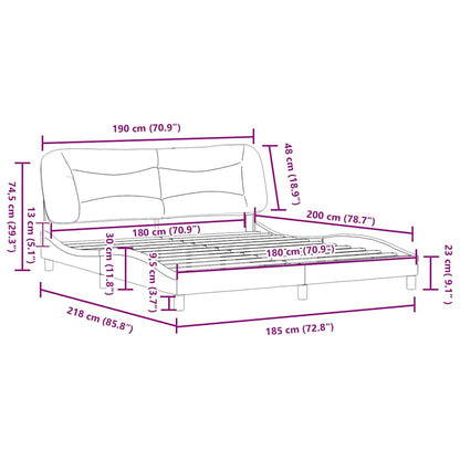 Bettgestell ohne Matratze "Hvar" Taupe 180x200 cm Stoff
