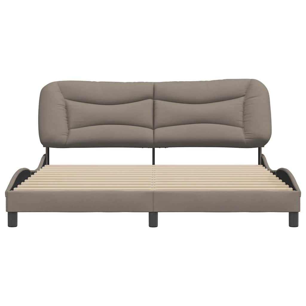 Bettgestell ohne Matratze "Hvar" Taupe 180x200 cm Stoff