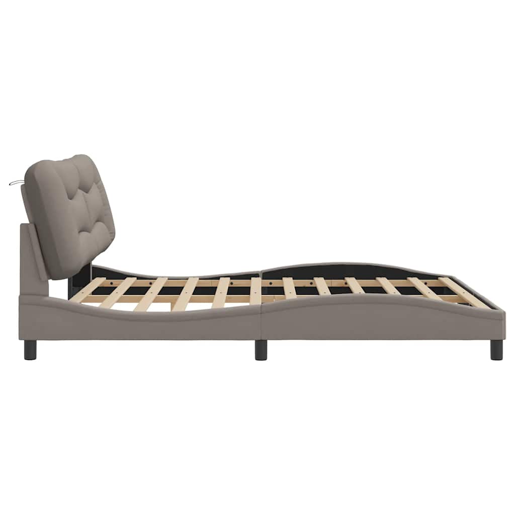 Bettgestell ohne Matratze "Hvar" Taupe 180x200 cm Stoff