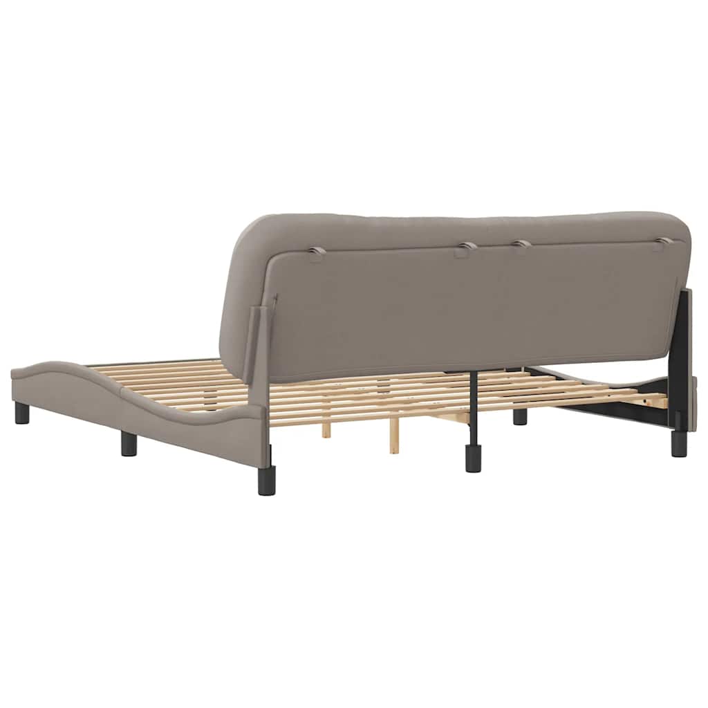 Bettgestell ohne Matratze "Hvar" Taupe 180x200 cm Stoff
