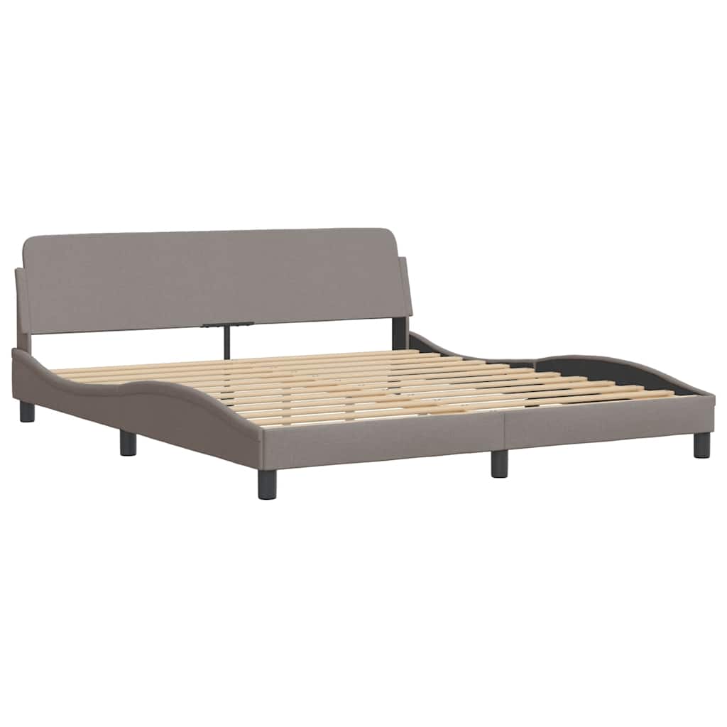 Bettgestell ohne Matratze "Hvar" Taupe 180x200 cm Stoff