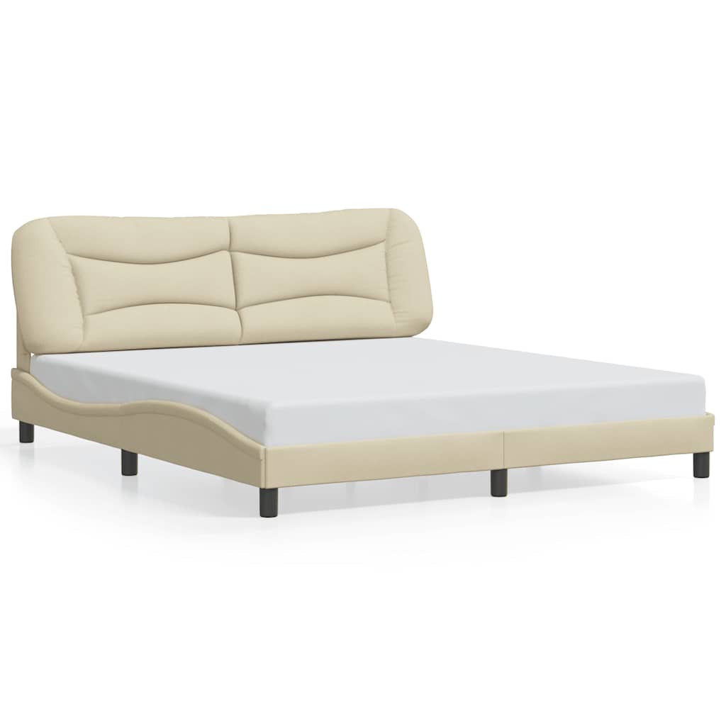 Bettgestell ohne Matratze "Hvar" Creme 180x200 cm Stoff