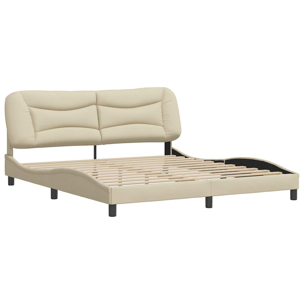 Bettgestell ohne Matratze "Hvar" Creme 180x200 cm Stoff
