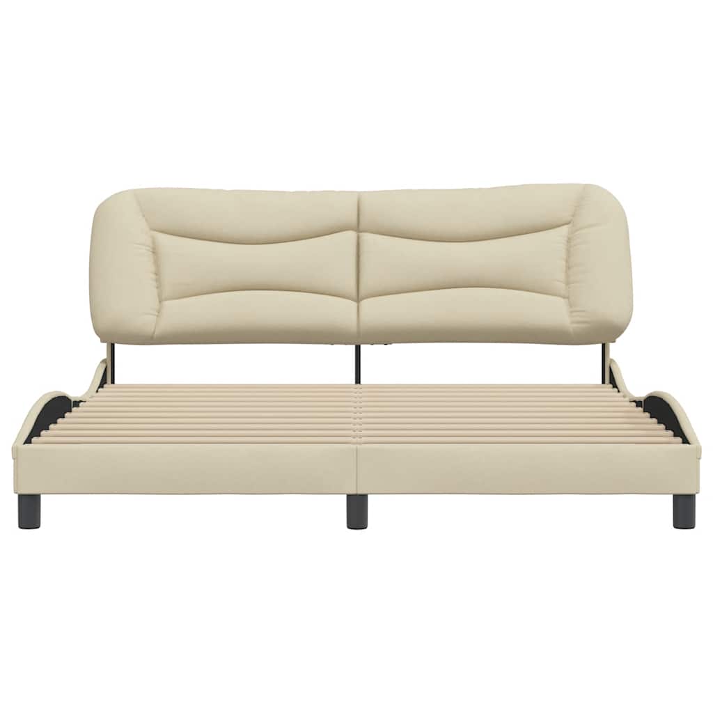 Bettgestell ohne Matratze "Hvar" Creme 180x200 cm Stoff