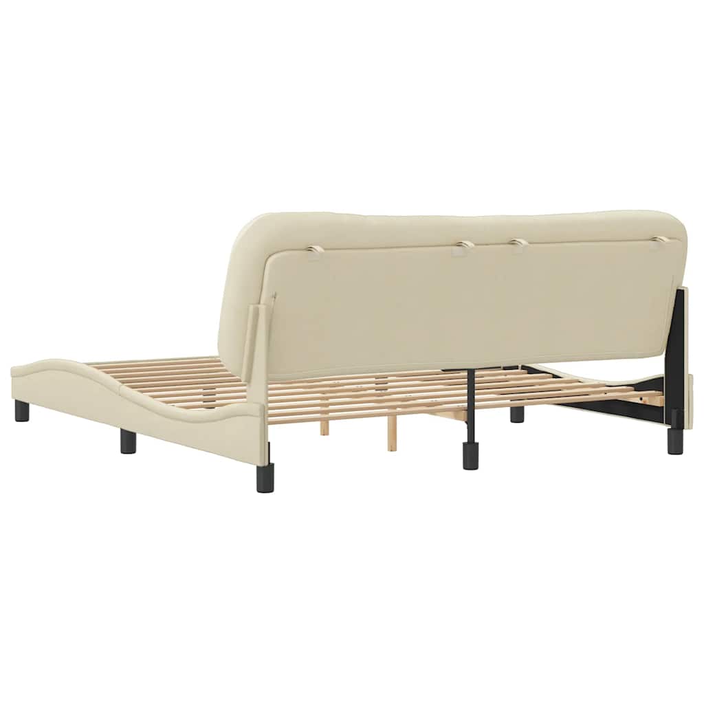 Bettgestell ohne Matratze "Hvar" Creme 180x200 cm Stoff