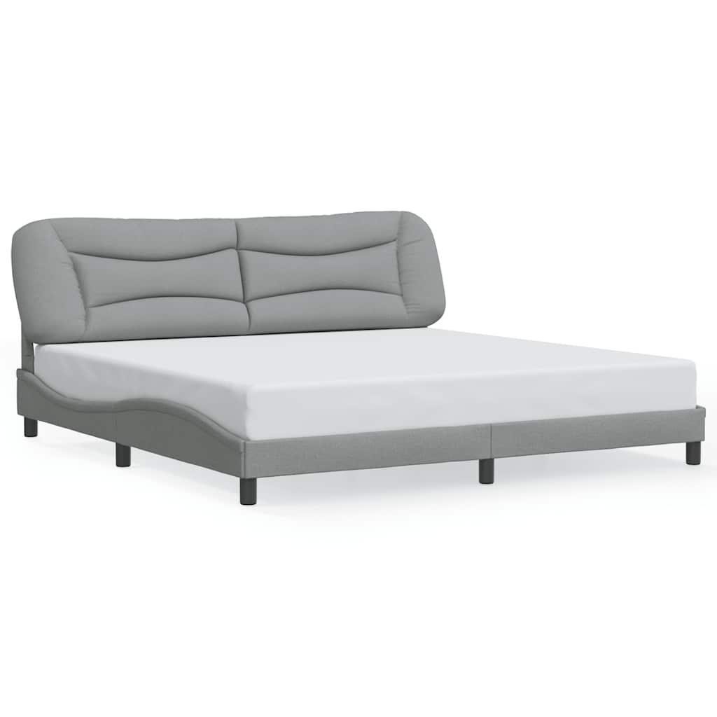 Bettgestell ohne Matratze "Hvar" Hellgrau 200x200 cm Stoff