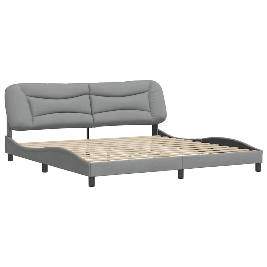Bettgestell ohne Matratze "Hvar" Hellgrau 200x200 cm Stoff