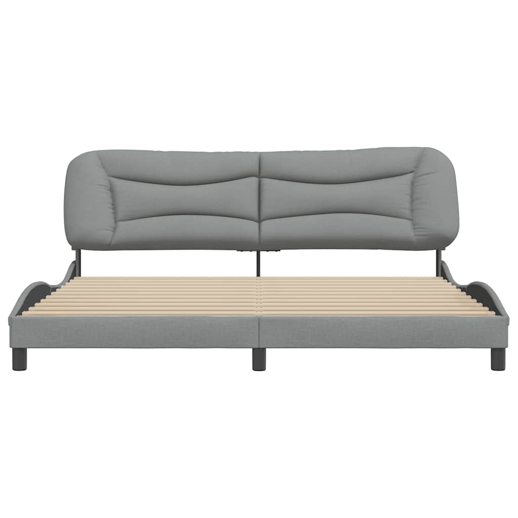 Bettgestell ohne Matratze "Hvar" Hellgrau 200x200 cm Stoff