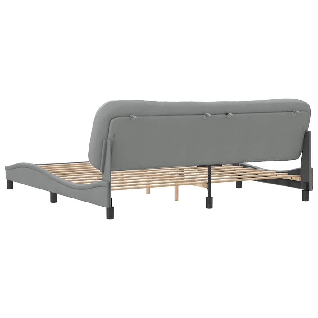 Bettgestell ohne Matratze "Hvar" Hellgrau 200x200 cm Stoff
