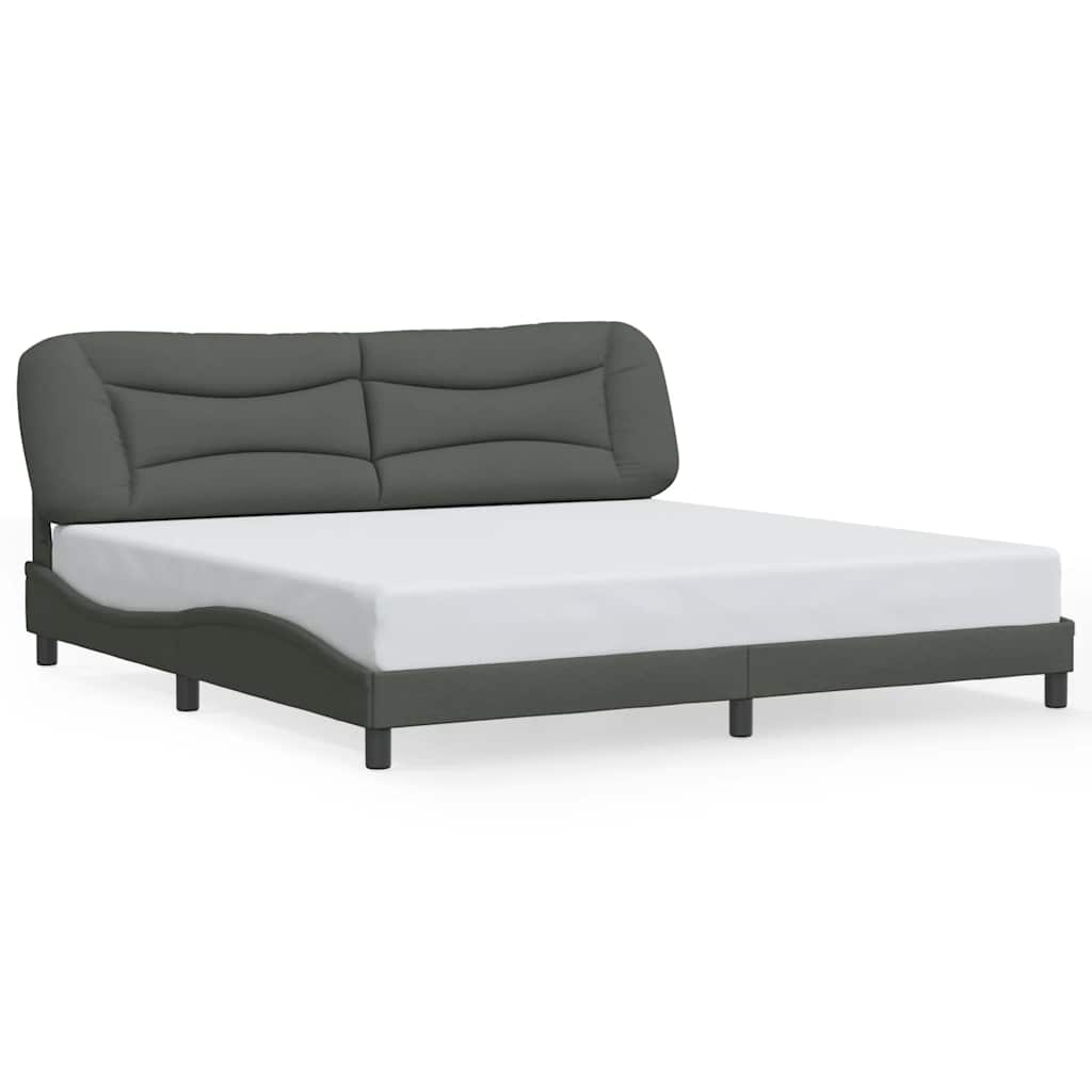 Bettgestell ohne Matratze "Hvar" Dunkelgrau 200x200 cm Stoff