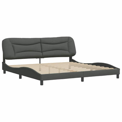 Bettgestell ohne Matratze "Hvar" Dunkelgrau 200x200 cm Stoff