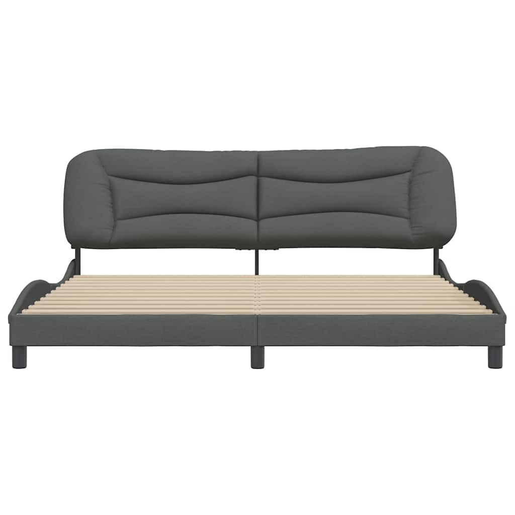 Bettgestell ohne Matratze "Hvar" Dunkelgrau 200x200 cm Stoff