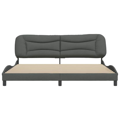 Bettgestell ohne Matratze "Hvar" Dunkelgrau 200x200 cm Stoff