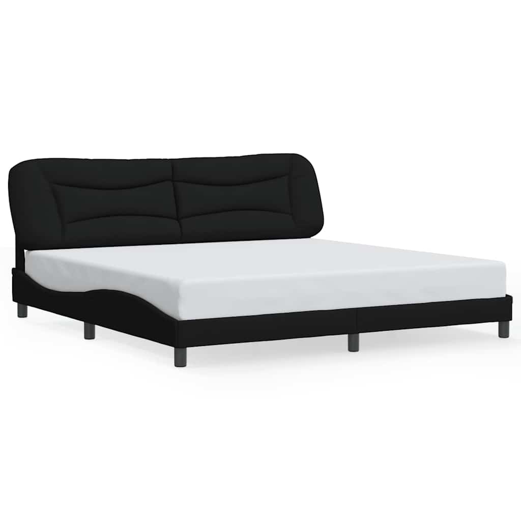 Bettgestell ohne Matratze "Hvar" Schwarz 200x200 cm Stoff