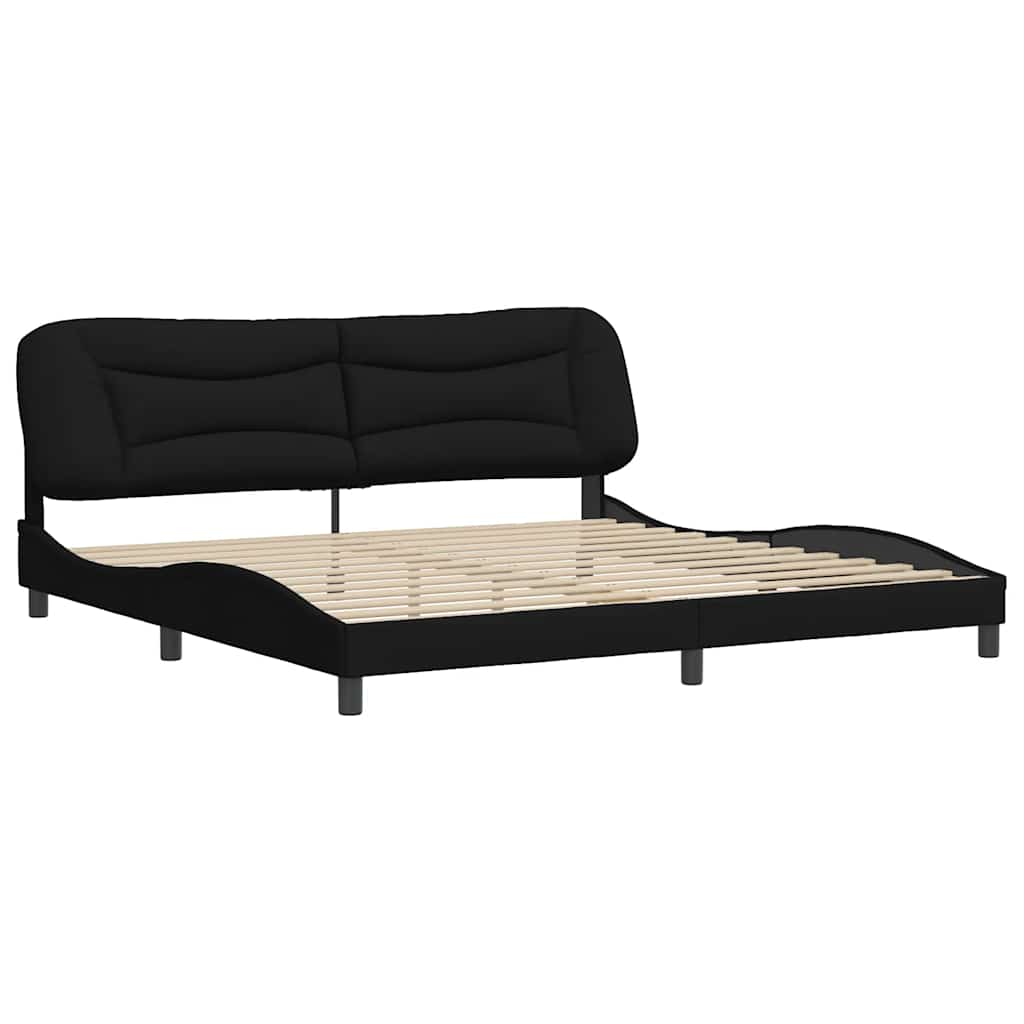 Bettgestell ohne Matratze "Hvar" Schwarz 200x200 cm Stoff