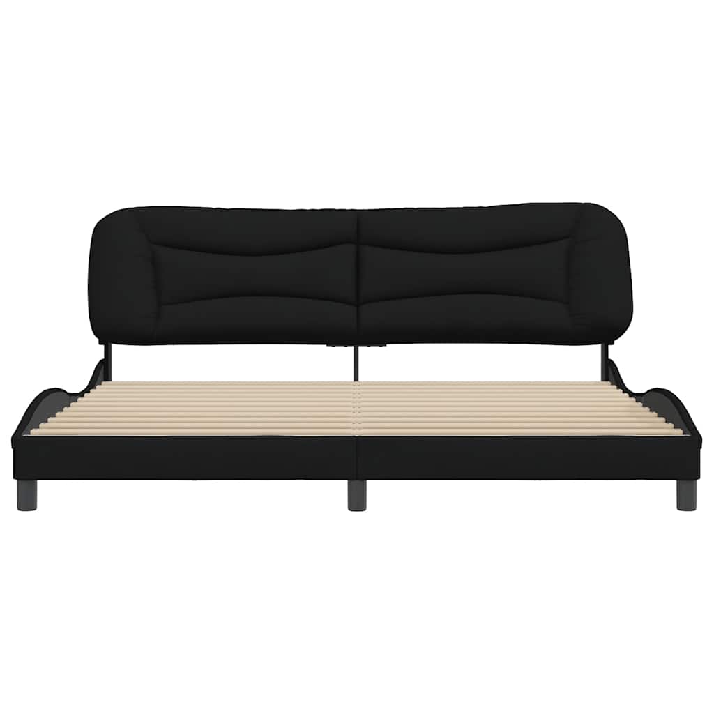 Bettgestell ohne Matratze "Hvar" Schwarz 200x200 cm Stoff