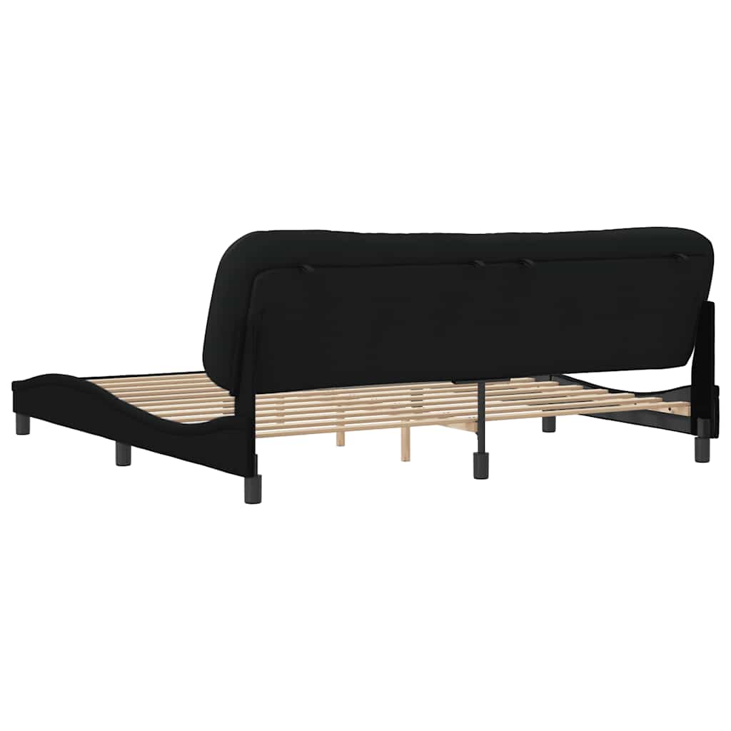 Bettgestell ohne Matratze "Hvar" Schwarz 200x200 cm Stoff