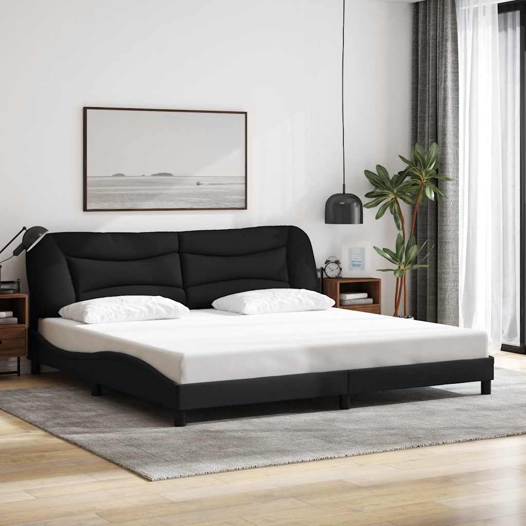 Bettgestell ohne Matratze "Hvar" Schwarz 200x200 cm Stoff