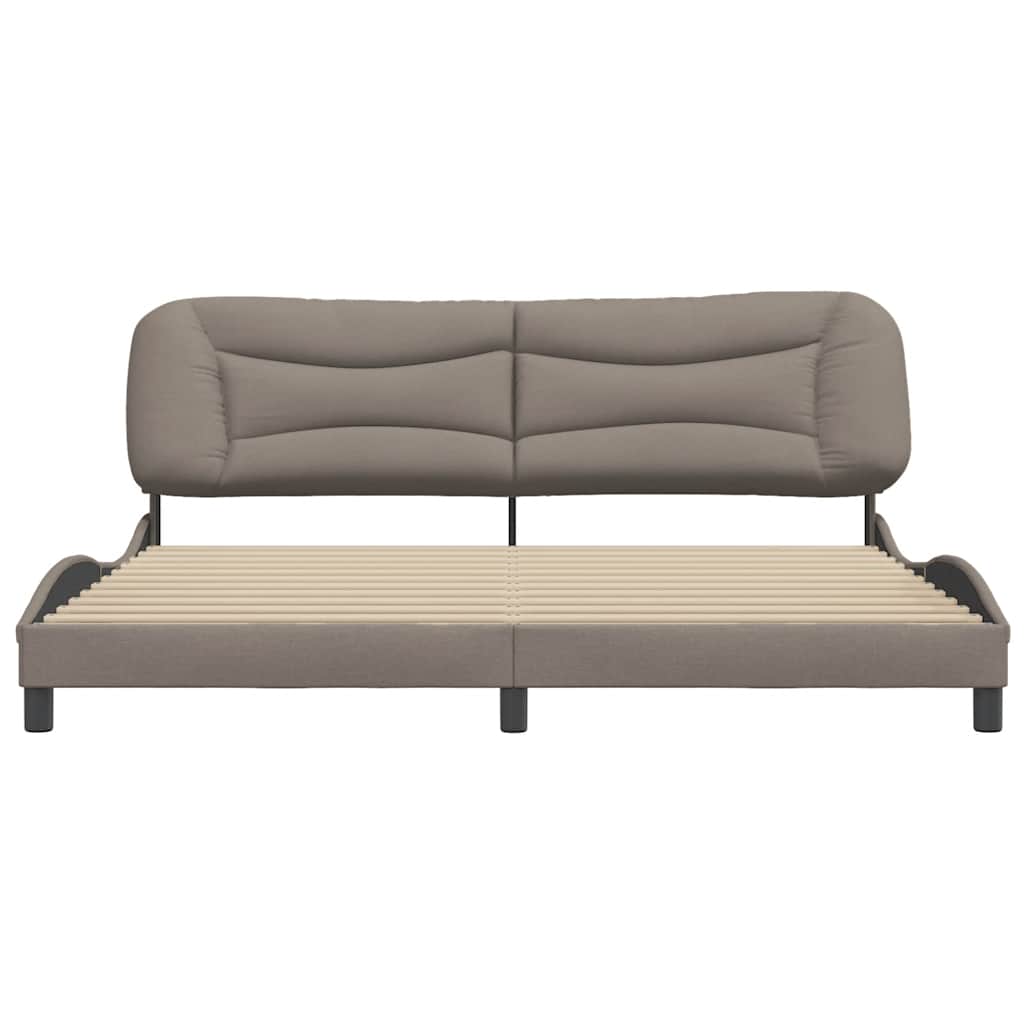 Bettgestell ohne Matratze "Hvar" Taupe 200x200 cm Stoff