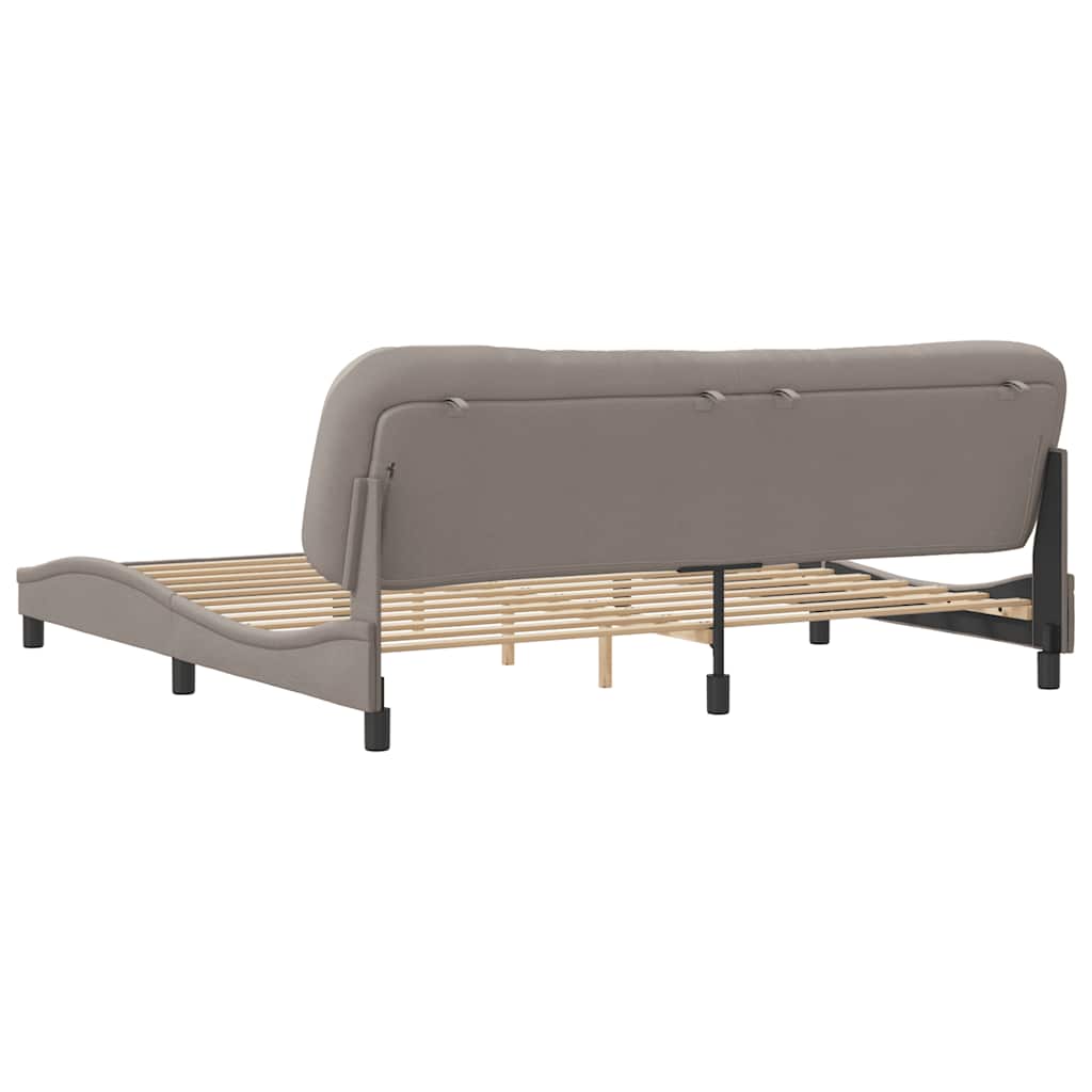 Bettgestell ohne Matratze "Hvar" Taupe 200x200 cm Stoff