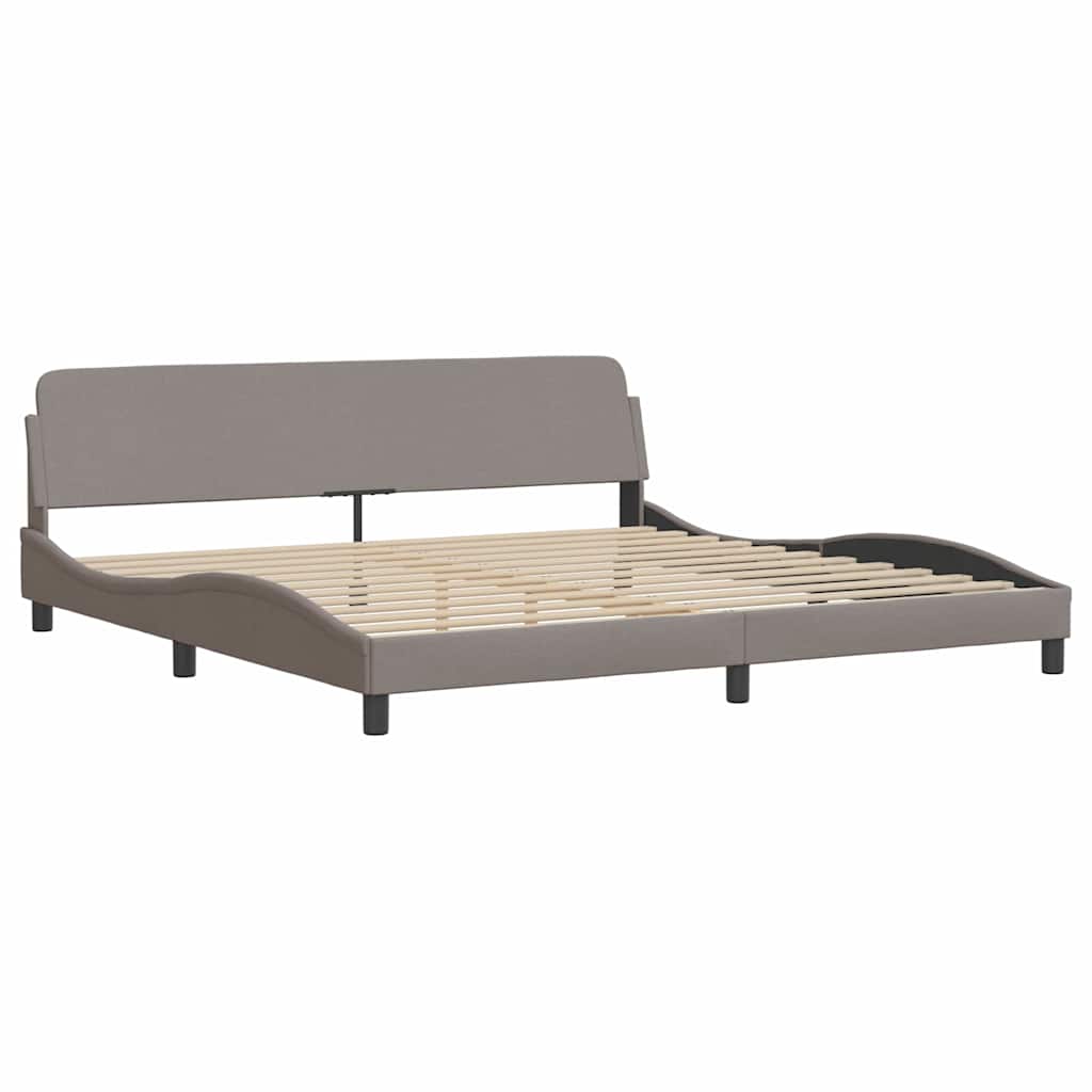 Bettgestell ohne Matratze "Hvar" Taupe 200x200 cm Stoff