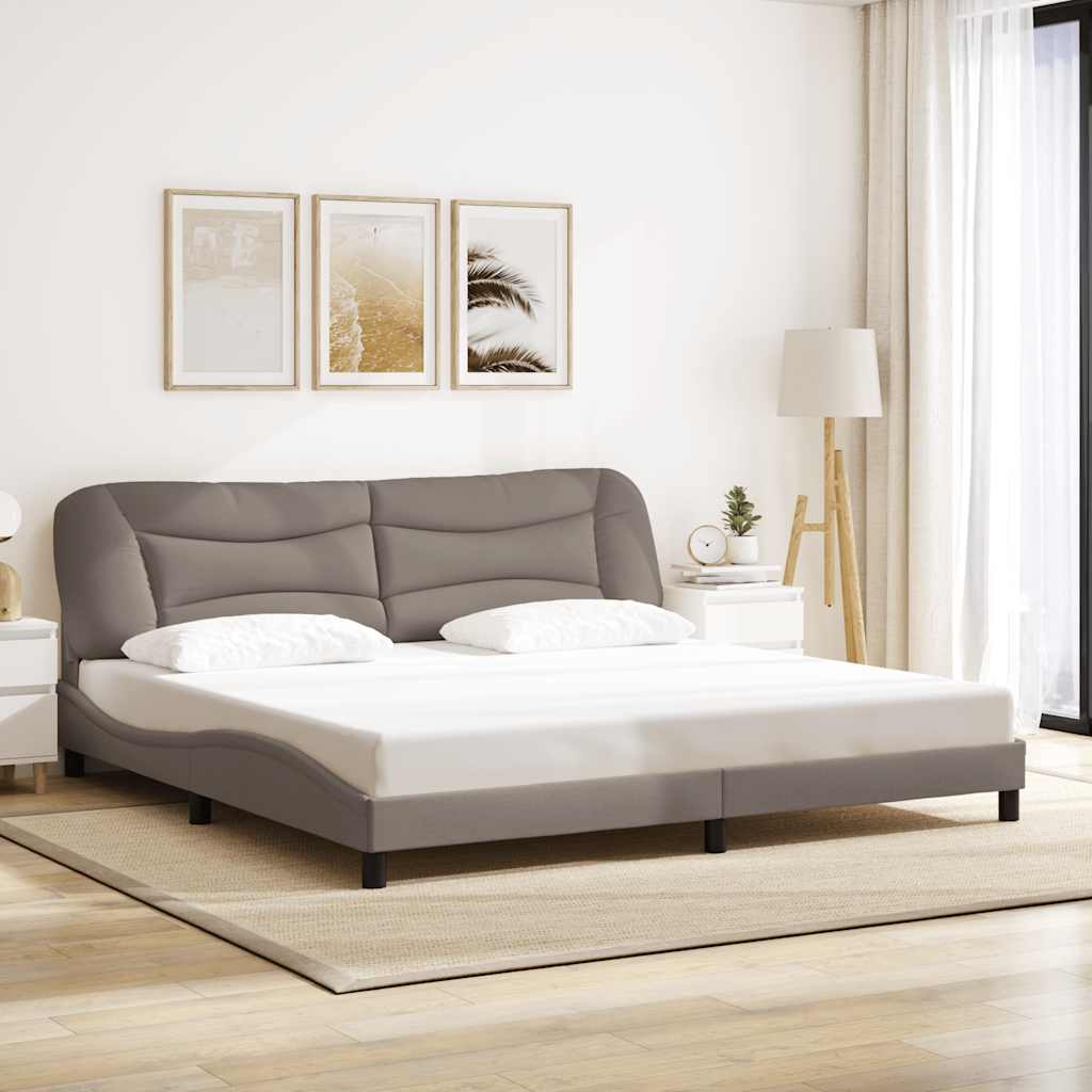 Bettgestell ohne Matratze "Hvar" Taupe 200x200 cm Stoff