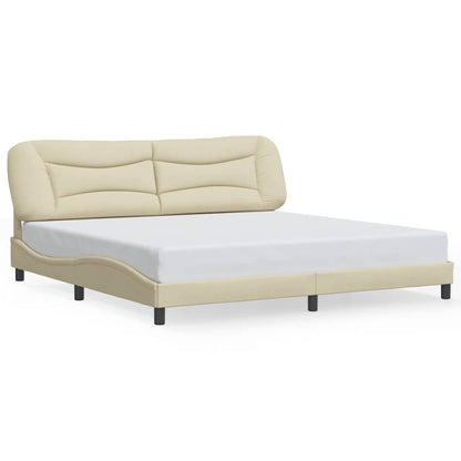 Bettgestell ohne Matratze "Hvar" Creme 200x200 cm Stoff
