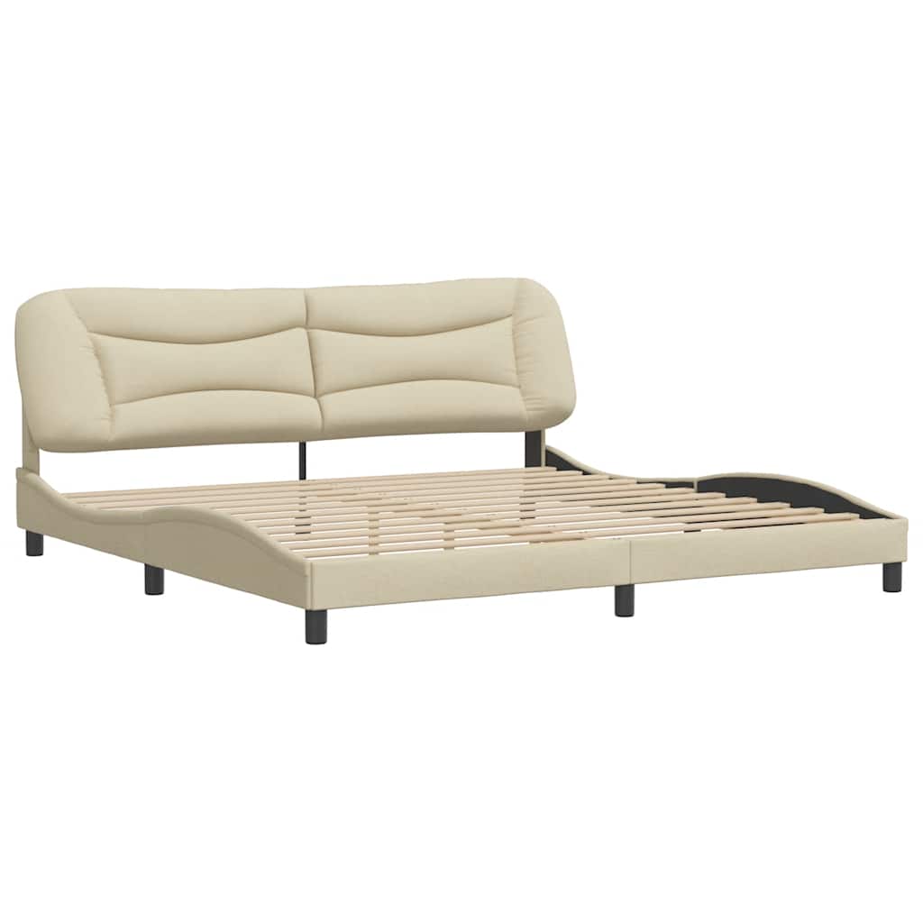 Bettgestell ohne Matratze "Hvar" Creme 200x200 cm Stoff