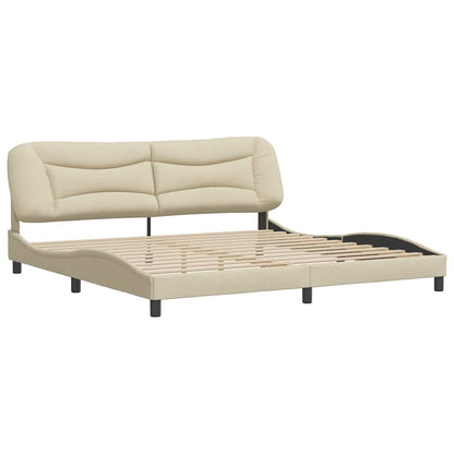 Bettgestell ohne Matratze "Hvar" Creme 200x200 cm Stoff