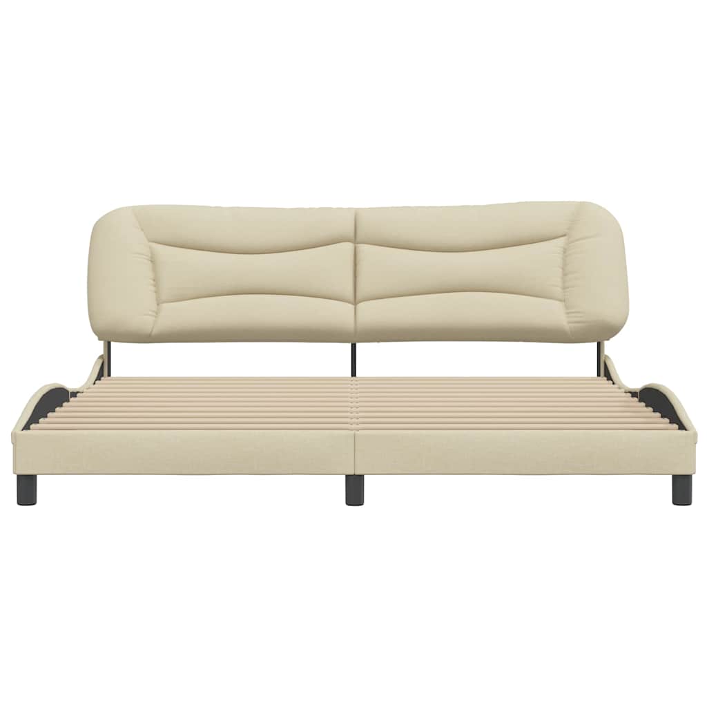Bettgestell ohne Matratze "Hvar" Creme 200x200 cm Stoff