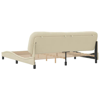 Bettgestell ohne Matratze "Hvar" Creme 200x200 cm Stoff