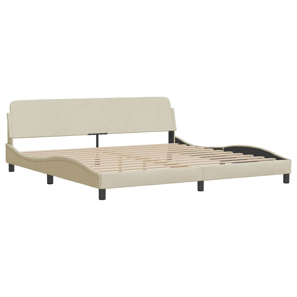Bettgestell ohne Matratze "Hvar" Creme 200x200 cm Stoff