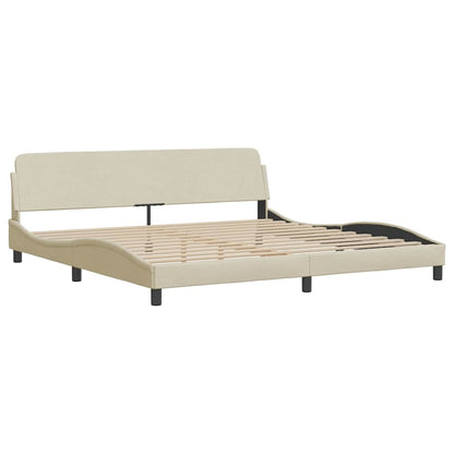 Bettgestell ohne Matratze "Hvar" Creme 200x200 cm Stoff