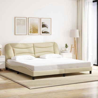 Bettgestell ohne Matratze "Hvar" Creme 200x200 cm Stoff