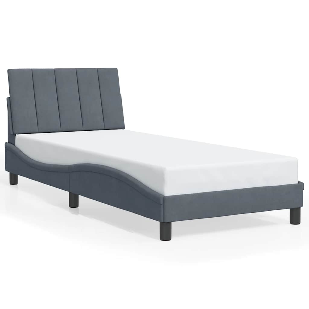 Bettgestell ohne Matratze "Hanko" Dunkelgrau 80x200 cm Samt