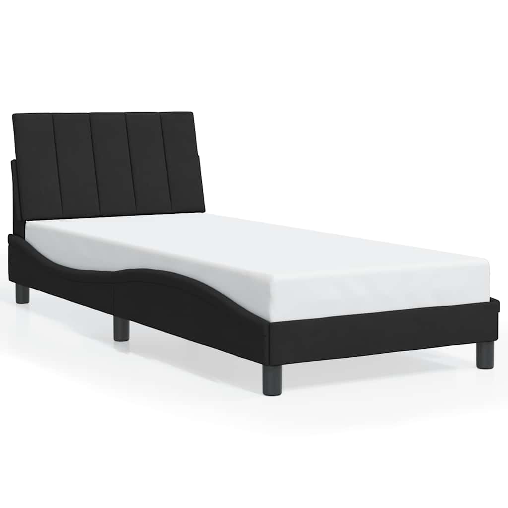 Bettgestell ohne Matratze "Hanko" Schwarz 80x200 cm Samt