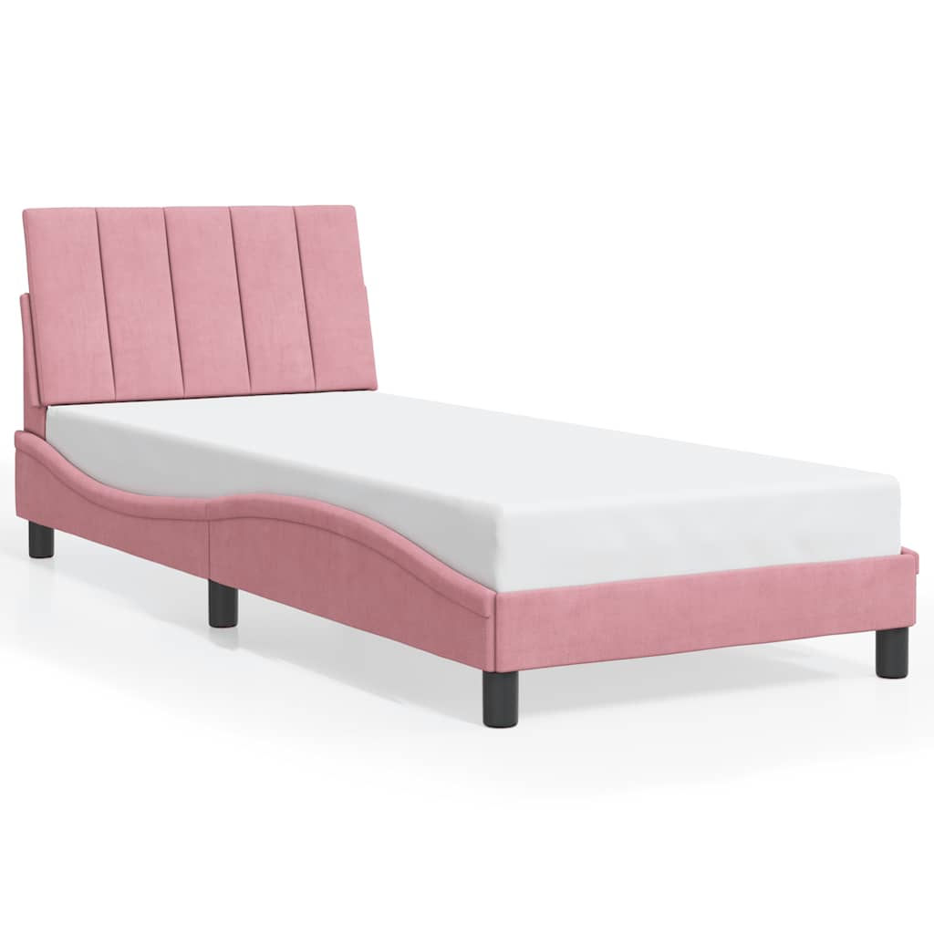 Bettgestell ohne Matratze "Hanko" Rosa 80x200 cm Samt